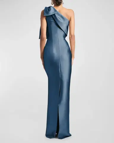 SACHIN & BABI Bonne One-Shoulder Bow Column Gown | Thumbnail 3 SACHIN & BABI Bonne One-Shoulder Bow Column Gown | Thumbnail 3