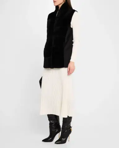 Gorski Reversible Shearling Lamb Vest with Cashmere-Blend Back | Thumbnail 2 Gorski Reversible Shearling Lamb Vest with Cashmere-Blend Back | Thumbnail 2
