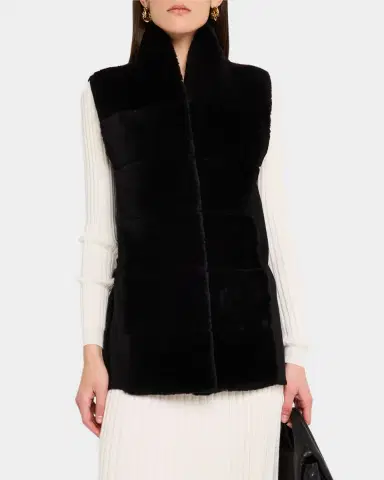 Gorski Reversible Shearling Lamb Vest with Cashmere-Blend Back | Thumbnail 4 Gorski Reversible Shearling Lamb Vest with Cashmere-Blend Back | Thumbnail 4