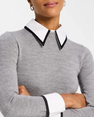 ALICE + OLIVIA Porla Collared Sweater | Thumbnail 5 ALICE + OLIVIA Porla Collared Sweater | Thumbnail 5