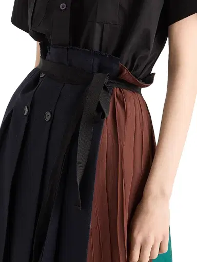 Prada Women's Rush Stitch Fabric Patchwork Skirt - Blue | Thumbnail 4 Prada Women's Rush Stitch Fabric Patchwork Skirt - Blue | Thumbnail 4