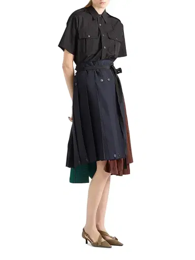 Prada Women's Rush Stitch Fabric Patchwork Skirt - Blue | Thumbnail 6 Prada Women's Rush Stitch Fabric Patchwork Skirt - Blue | Thumbnail 6