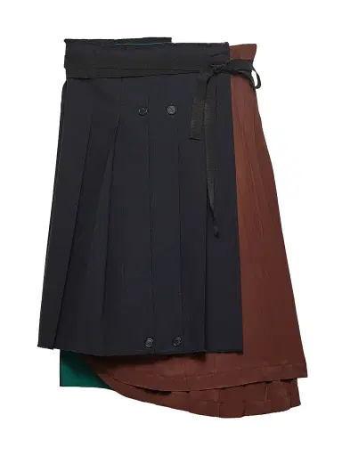 Prada Women's Rush Stitch Fabric Patchwork Skirt - Blue | Thumbnail 1 Prada Women's Rush Stitch Fabric Patchwork Skirt - Blue | Thumbnail 1