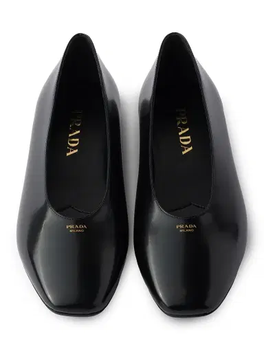 Prada Women's Brushed Leather Ballerinas - Black - Size 11 | Thumbnail 4 Prada Women's Brushed Leather Ballerinas - Black - Size 11 | Thumbnail 4