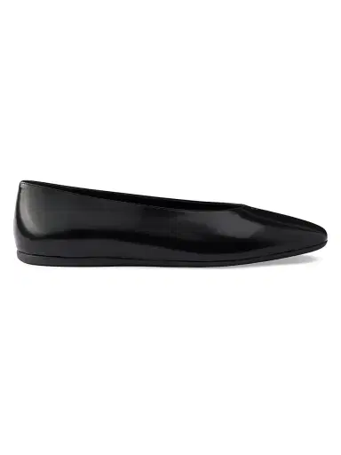 Prada Women's Brushed Leather Ballerinas - Black - Size 11 | Thumbnail 1 Prada Women's Brushed Leather Ballerinas - Black - Size 11 | Thumbnail 1