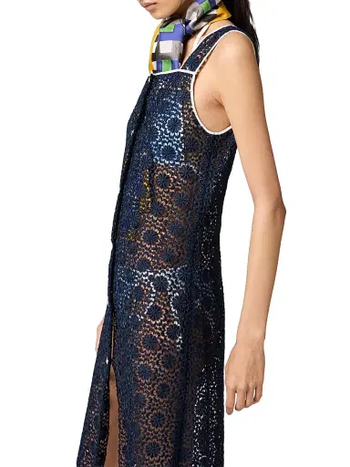 Miu Miu Women's Macrame Dress - Blue - Size 2 | Thumbnail 4 Miu Miu Women's Macrame Dress - Blue - Size 2 | Thumbnail 4