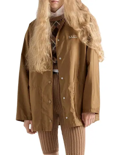 Prada Women's Lightweight Re-Nylon Blouson Jacket - Brown | Thumbnail 2 Prada Women's Lightweight Re-Nylon Blouson Jacket - Brown | Thumbnail 2
