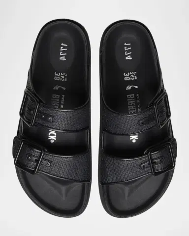 1774 Birkenstock Arizona Raffia Dual-Buckle Slide Sandals | Thumbnail 4 1774 Birkenstock Arizona Raffia Dual-Buckle Slide Sandals | Thumbnail 4