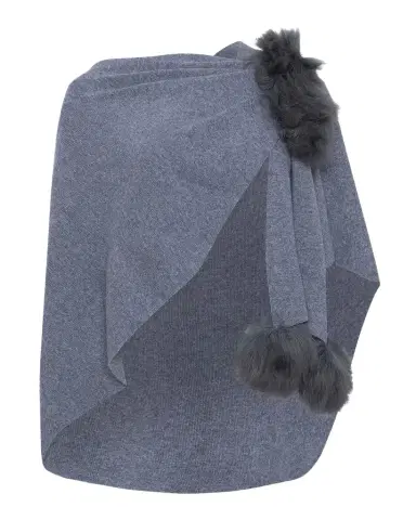 Gorski Select Wool Capelet With Lamb Shearling Poms | Thumbnail 1 Gorski Select Wool Capelet With Lamb Shearling Poms | Thumbnail 1