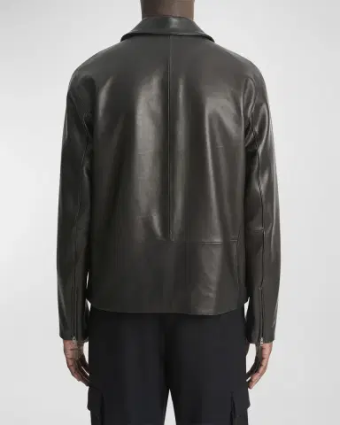 Vince Men 's Leather Zip-Up Jacket | Thumbnail 3 Vince Men 's Leather Zip-Up Jacket | Thumbnail 3