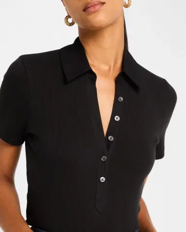 Veronica Beard Kearney Short-Sleeve Polo Top | Thumbnail 5 Veronica Beard Kearney Short-Sleeve Polo Top | Thumbnail 5