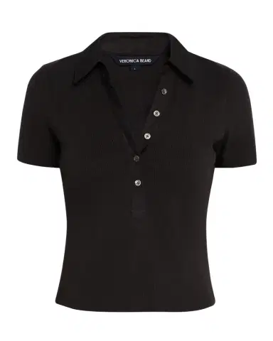 Veronica Beard Kearney Short-Sleeve Polo Top | Thumbnail 1 Veronica Beard Kearney Short-Sleeve Polo Top | Thumbnail 1
