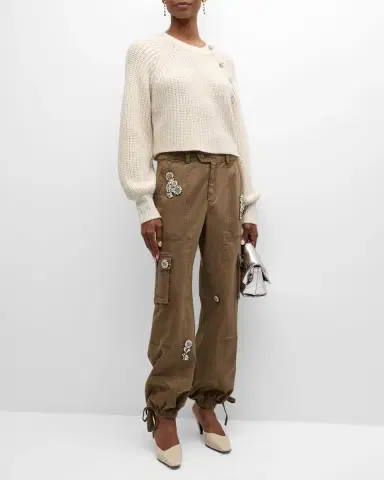 Cinq a Sept Crystal Chrysanthemum Zola Cargo Pants | Thumbnail 3 Cinq a Sept Crystal Chrysanthemum Zola Cargo Pants | Thumbnail 3