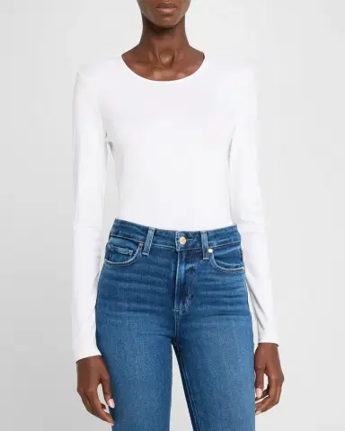 Lafayette 148 New York Scoop-Neck Stretch Cotton T-Shirt | Thumbnail 4 Lafayette 148 New York Scoop-Neck Stretch Cotton T-Shirt | Thumbnail 4