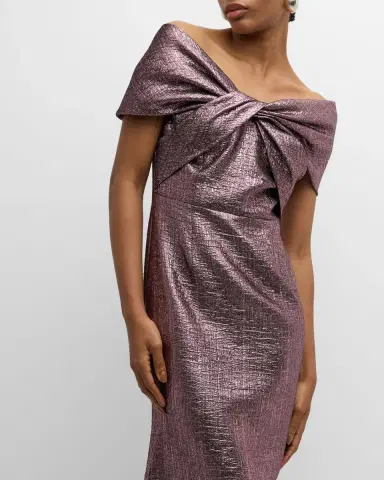 Rickie Freeman for Teri Jon Off-Shoulder Metallic Jacquard Mermaid Gown | Thumbnail 7 Rickie Freeman for Teri Jon Off-Shoulder Metallic Jacquard Mermaid Gown | Thumbnail 7