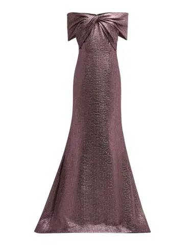 Rickie Freeman for Teri Jon Off-Shoulder Metallic Jacquard Mermaid Gown | Thumbnail 1 Rickie Freeman for Teri Jon Off-Shoulder Metallic Jacquard Mermaid Gown | Thumbnail 1