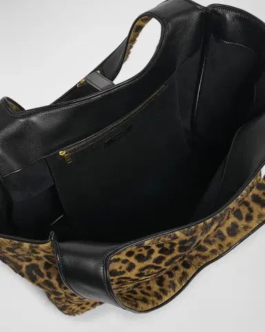 Saint Laurent Le 5 À 7 Bea YSL Leopard-Print Tote Bag in Calf Hair & Leather | Thumbnail 2 Saint Laurent Le 5 À 7 Bea YSL Leopard-Print Tote Bag in Calf Hair & Leather | Thumbnail 2