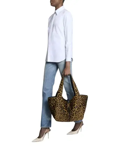 Saint Laurent Le 5 À 7 Bea YSL Leopard-Print Tote Bag in Calf Hair & Leather | Thumbnail 1 Saint Laurent Le 5 À 7 Bea YSL Leopard-Print Tote Bag in Calf Hair & Leather | Thumbnail 1