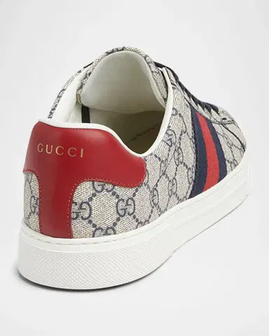 Gucci Men 's Ace Low-Top Sneakers with Web | Thumbnail 3 Gucci Men 's Ace Low-Top Sneakers with Web | Thumbnail 3