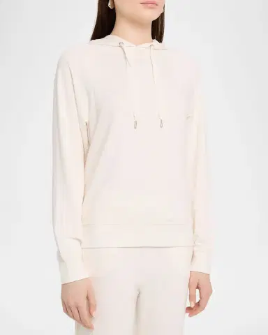 Majestic Filatures French Terry Hoodie with Grosgrain Trim | Thumbnail 4 Majestic Filatures French Terry Hoodie with Grosgrain Trim | Thumbnail 4