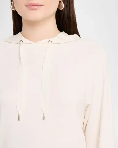 Majestic Filatures French Terry Hoodie with Grosgrain Trim | Thumbnail 5 Majestic Filatures French Terry Hoodie with Grosgrain Trim | Thumbnail 5