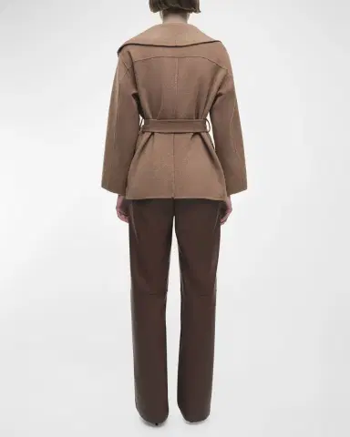 SIMKHAI Rowen Fringe Belted Wool-Blend Jacket | Thumbnail 3 SIMKHAI Rowen Fringe Belted Wool-Blend Jacket | Thumbnail 3