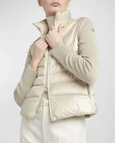Moncler Lightweight Wool Puffer Cardigan | Thumbnail 6 Moncler Lightweight Wool Puffer Cardigan | Thumbnail 6