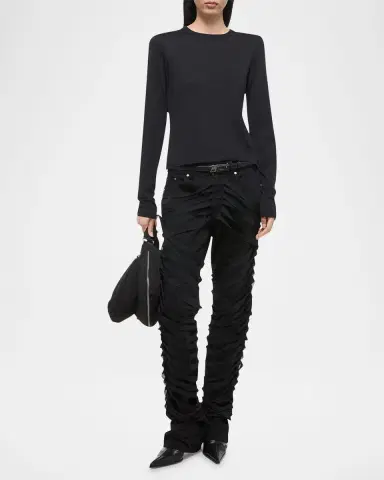 Helmut Lang Slim Long-Sleeve Logo Tee | Thumbnail 4 Helmut Lang Slim Long-Sleeve Logo Tee | Thumbnail 4
