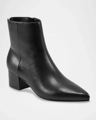 Marc Fisher LTD Leonna Leather Block-Heel Ankle Booties | Thumbnail 2 Marc Fisher LTD Leonna Leather Block-Heel Ankle Booties | Thumbnail 2