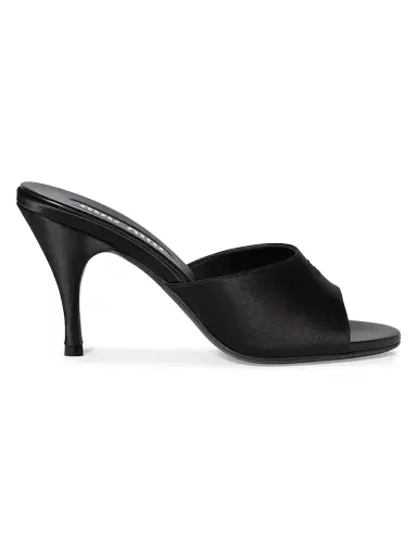 Miu Miu Women's Satin Sandals - Black | Thumbnail 1 Miu Miu Women's Satin Sandals - Black | Thumbnail 1