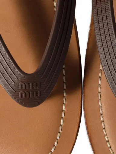 Miu Miu Women's Thong Sandals - Brown - Size 5 | Thumbnail 3 Miu Miu Women's Thong Sandals - Brown - Size 5 | Thumbnail 3