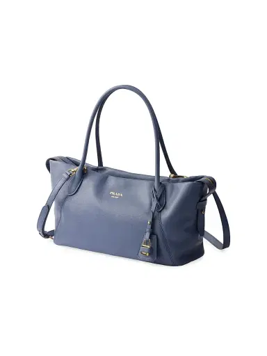 Prada Women's Leather Top Handle Bag - Blue | Thumbnail 4 Prada Women's Leather Top Handle Bag - Blue | Thumbnail 4