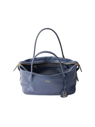 Prada Women's Leather Top Handle Bag - Blue | Thumbnail 6 Prada Women's Leather Top Handle Bag - Blue | Thumbnail 6