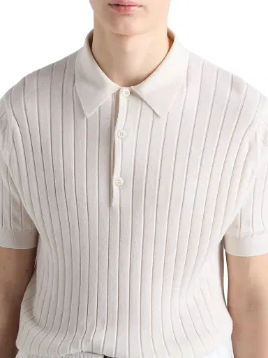 Prada Men's Cashmere and Silk Polo Shirt - White - Size 42 | Thumbnail 6 Prada Men's Cashmere and Silk Polo Shirt - White - Size 42 | Thumbnail 6