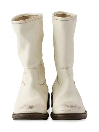 Prada Women's Vintage-Effect Leather Boots - Beige Khaki | Thumbnail 4 Prada Women's Vintage-Effect Leather Boots - Beige Khaki | Thumbnail 4