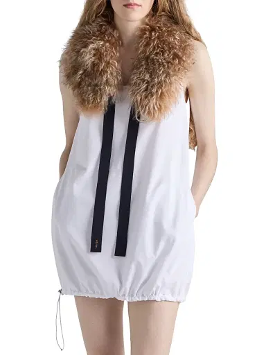 Prada Women's Reversible Cotton Jersey and Re-Nylon Mini-Dress - White - Size Large | Thumbnail 2 Prada Women's Reversible Cotton Jersey and Re-Nylon Mini-Dress - White - Size Large | Thumbnail 2