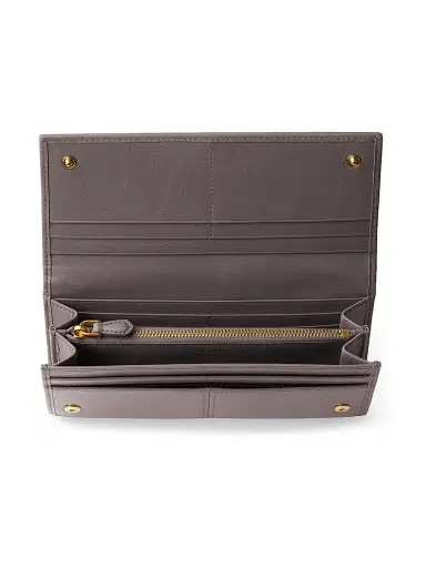 Prada Women's Large Leather Wallet - Grey | Thumbnail 4 Prada Women's Large Leather Wallet - Grey | Thumbnail 4