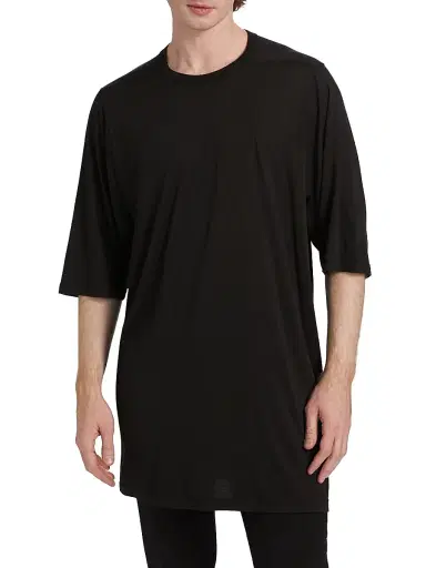 Rick Owens Men's Oversized Cotton T-Shirt - Black | Thumbnail 3 Rick Owens Men's Oversized Cotton T-Shirt - Black | Thumbnail 3