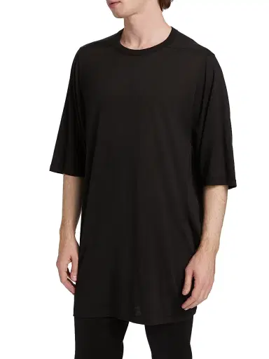 Rick Owens Men's Oversized Cotton T-Shirt - Black | Thumbnail 4 Rick Owens Men's Oversized Cotton T-Shirt - Black | Thumbnail 4