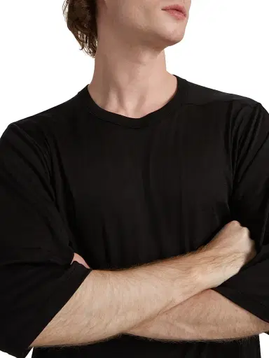 Rick Owens Men's Oversized Cotton T-Shirt - Black | Thumbnail 6 Rick Owens Men's Oversized Cotton T-Shirt - Black | Thumbnail 6