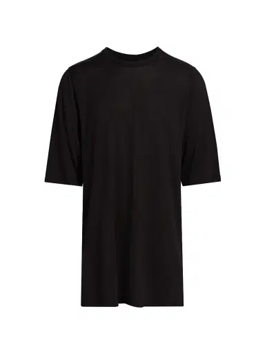 Rick Owens Men's Oversized Cotton T-Shirt - Black | Thumbnail 1 Rick Owens Men's Oversized Cotton T-Shirt - Black | Thumbnail 1