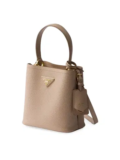 Prada Women's Panier Saffiano Leather Bucket Bag Pink | Thumbnail 2 Prada Women's Panier Saffiano Leather Bucket Bag Pink | Thumbnail 2