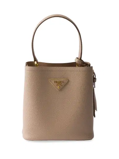 Prada Women's Panier Saffiano Leather Bucket Bag Pink | Thumbnail 1 Prada Women's Panier Saffiano Leather Bucket Bag Pink | Thumbnail 1