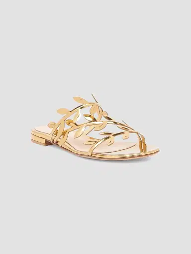 Gianvito Rossi Women's Flavia Metallic Leather Flat Sandals - Mekong | Thumbnail 2 Gianvito Rossi Women's Flavia Metallic Leather Flat Sandals - Mekong | Thumbnail 2