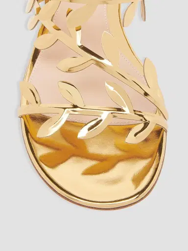 Gianvito Rossi Women's Flavia Metallic Leather Flat Sandals - Mekong | Thumbnail 4 Gianvito Rossi Women's Flavia Metallic Leather Flat Sandals - Mekong | Thumbnail 4