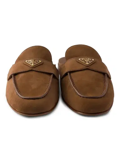 Prada Women's Nubuck Mules - Brown | Thumbnail 2 Prada Women's Nubuck Mules - Brown | Thumbnail 2