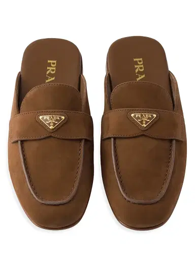 Prada Women's Nubuck Mules - Brown | Thumbnail 4 Prada Women's Nubuck Mules - Brown | Thumbnail 4