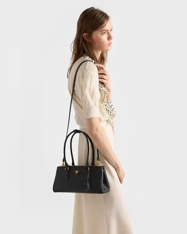 Prada Women's Galleria Medium Saffiano Leather Top Handle Bag - Black | Thumbnail 2 Prada Women's Galleria Medium Saffiano Leather Top Handle Bag - Black | Thumbnail 2