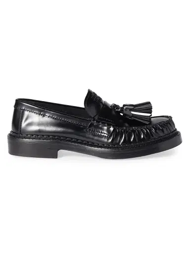 Miu Miu Women's Tassel Loafers in Polished Leather - Black - Size 7 | Thumbnail 1 Miu Miu Women's Tassel Loafers in Polished Leather - Black - Size 7 | Thumbnail 1