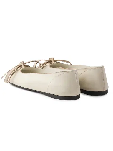 Prada Women's Antiqued Leather Ballerinas - Beige Khaki - Size 7 | Thumbnail 3 Prada Women's Antiqued Leather Ballerinas - Beige Khaki - Size 7 | Thumbnail 3